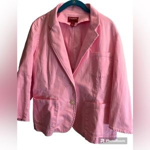 Chaps pink denim jacket in Large.